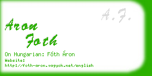 aron foth business card